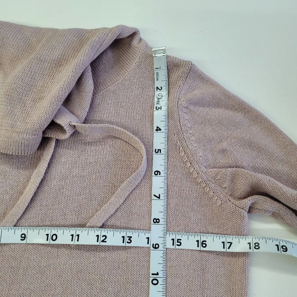Dakini Sweater Women S Rose Pink Drawstring Cowlneck Long Sleeve Tunic Thumbhole - Picture 10 of 12